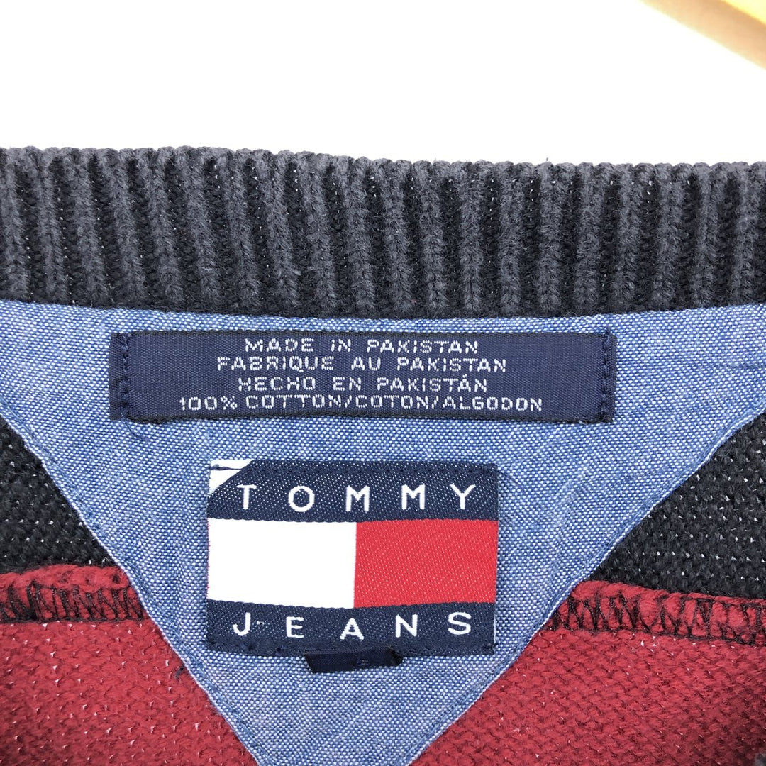 90'S Tommy Hilfiger Cotton Knit Sweater Men's Size L Vintage cotton red type Vintage Second Hand