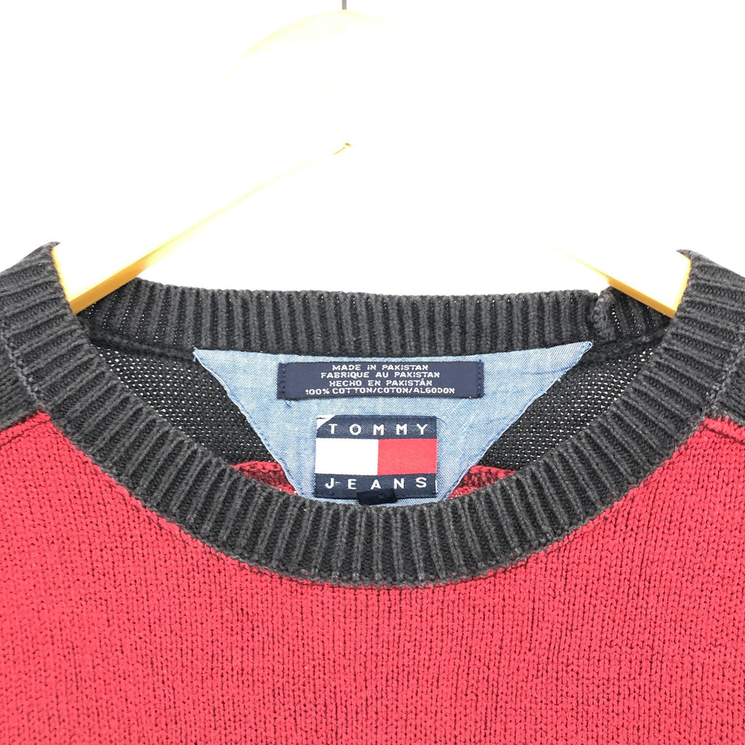 90'S Tommy Hilfiger Cotton Knit Sweater Men's Size L Vintage cotton red type Vintage Second Hand