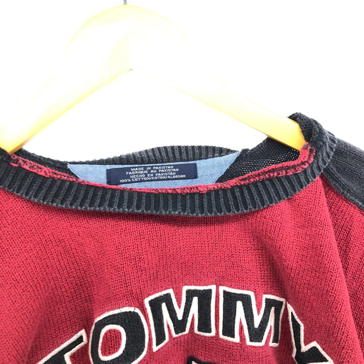 90'S Tommy Hilfiger Cotton Knit Sweater Men's Size L Vintage cotton red type Vintage Second Hand
