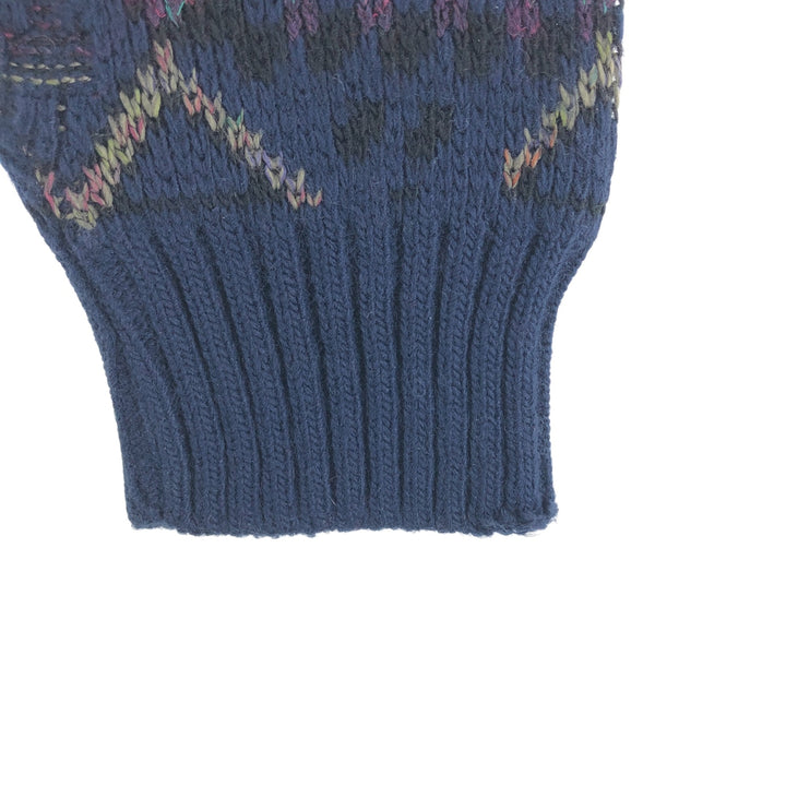 SHELDON All-over Print Polo Knit Sweater, Men's XL Size unclear purple type Vintage Second Hand