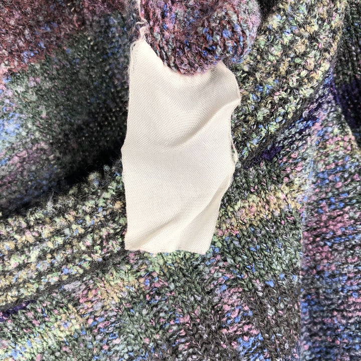 IL GRANCHIO Check Pattern Tile Cotton Knit Sweater, Men's Size XL unclear purple type Vintage Second Hand