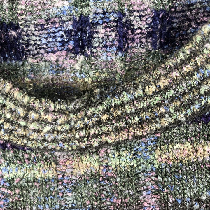 IL GRANCHIO Check Pattern Tile Cotton Knit Sweater, Men's Size XL unclear purple type Vintage Second Hand