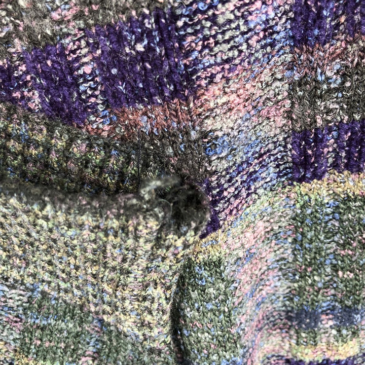 IL GRANCHIO Check Pattern Tile Cotton Knit Sweater, Men's Size XL unclear purple type Vintage Second Hand