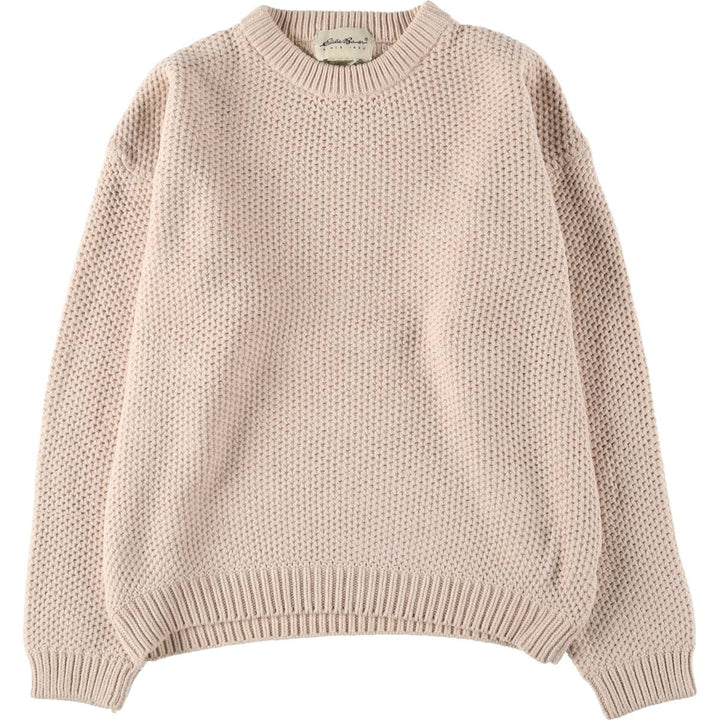 90'S Eddie Bauer Cotton Knit Sweater, Men's M Size, Vintage cotton white type Vintage Second Hand