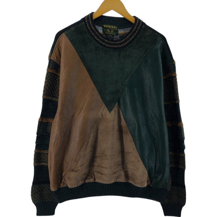 TOSANI All-Over Print 3D Knit Sweater, Made in Canada, Men's Size L, Vintage acrylic multicolor Vintage Second Hand