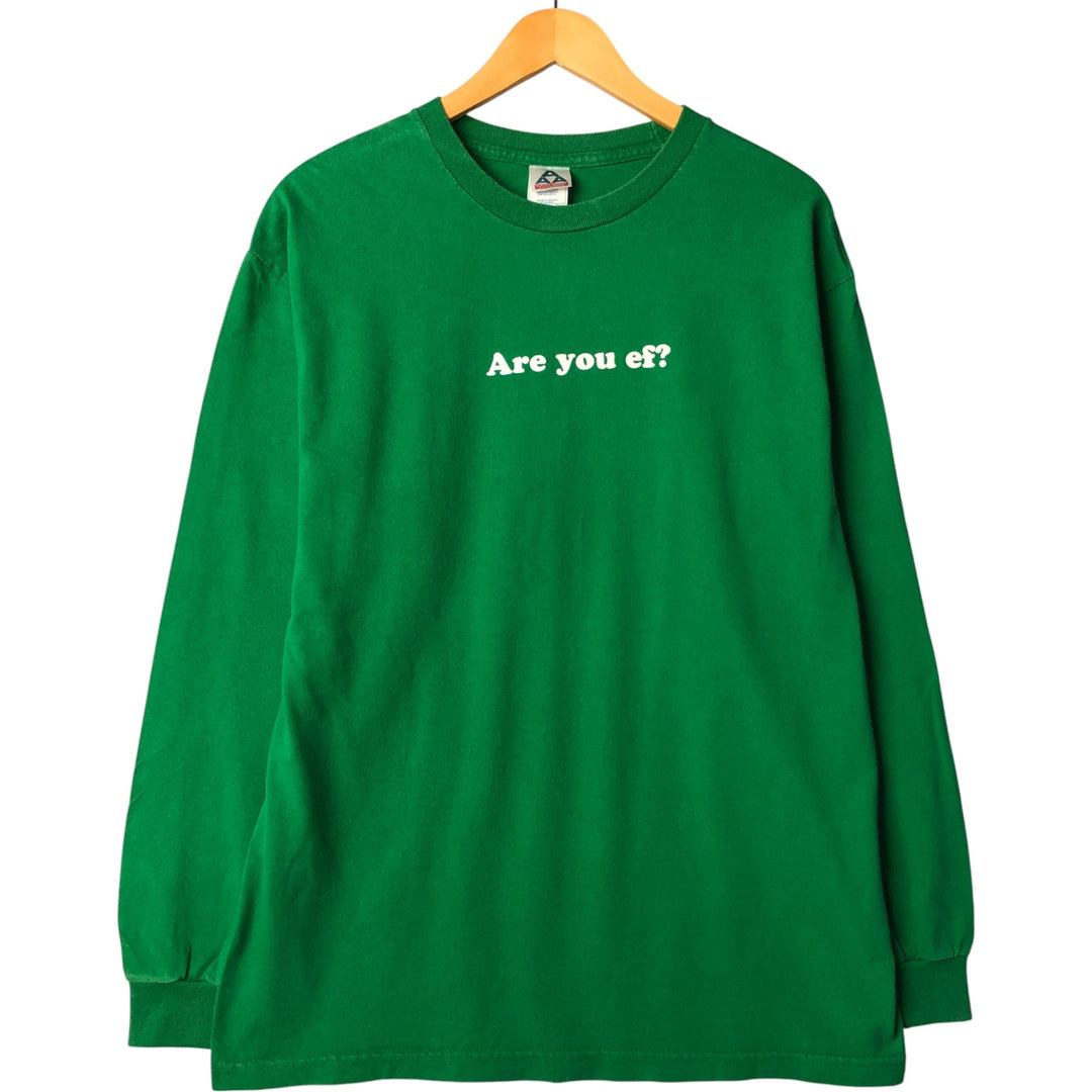 ALSTYLE APPAREL AND ACTIVEWEAR College Long Sleeve T-Shirt, Men's Size L cotton green type Vintage Second Hand