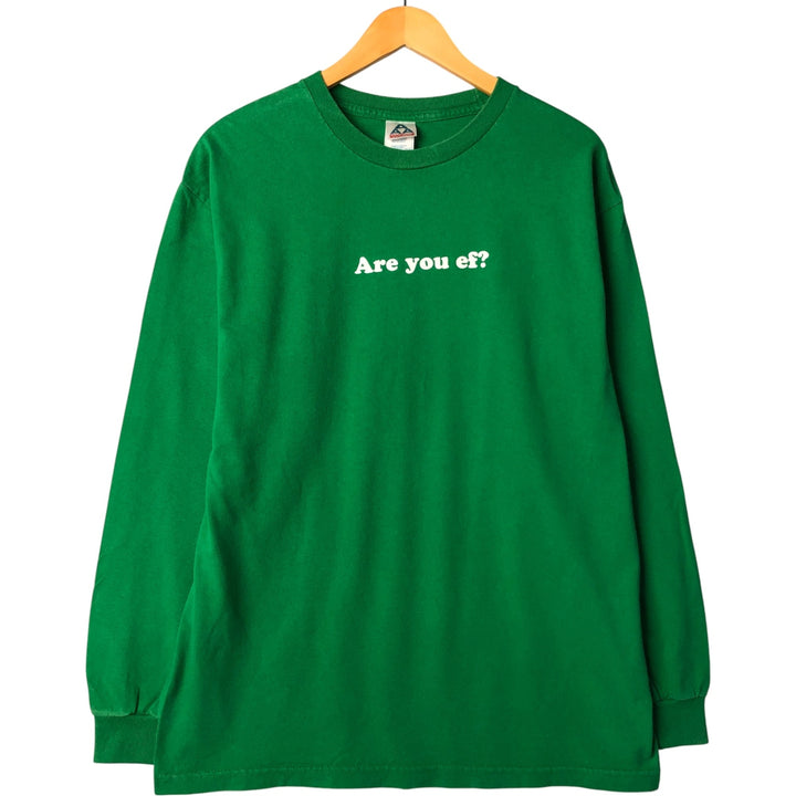 ALSTYLE APPAREL AND ACTIVEWEAR College Long Sleeve T-Shirt, Men's Size L cotton green type Vintage Second Hand