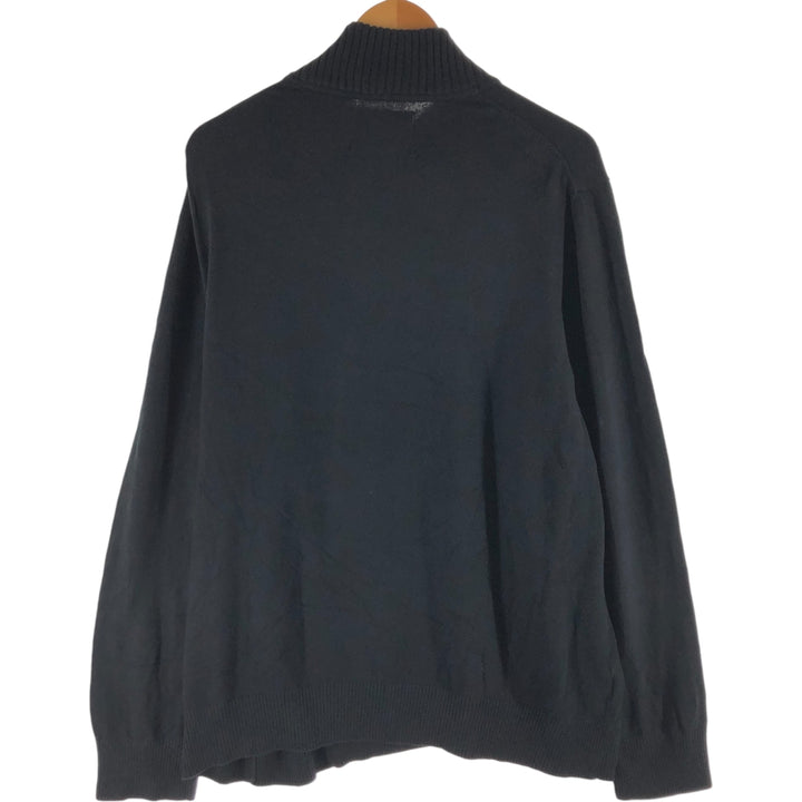 Eddie Bauer Cotton Knit Half-Zip Sweater, Men's XXL cotton black type Vintage Second Hand