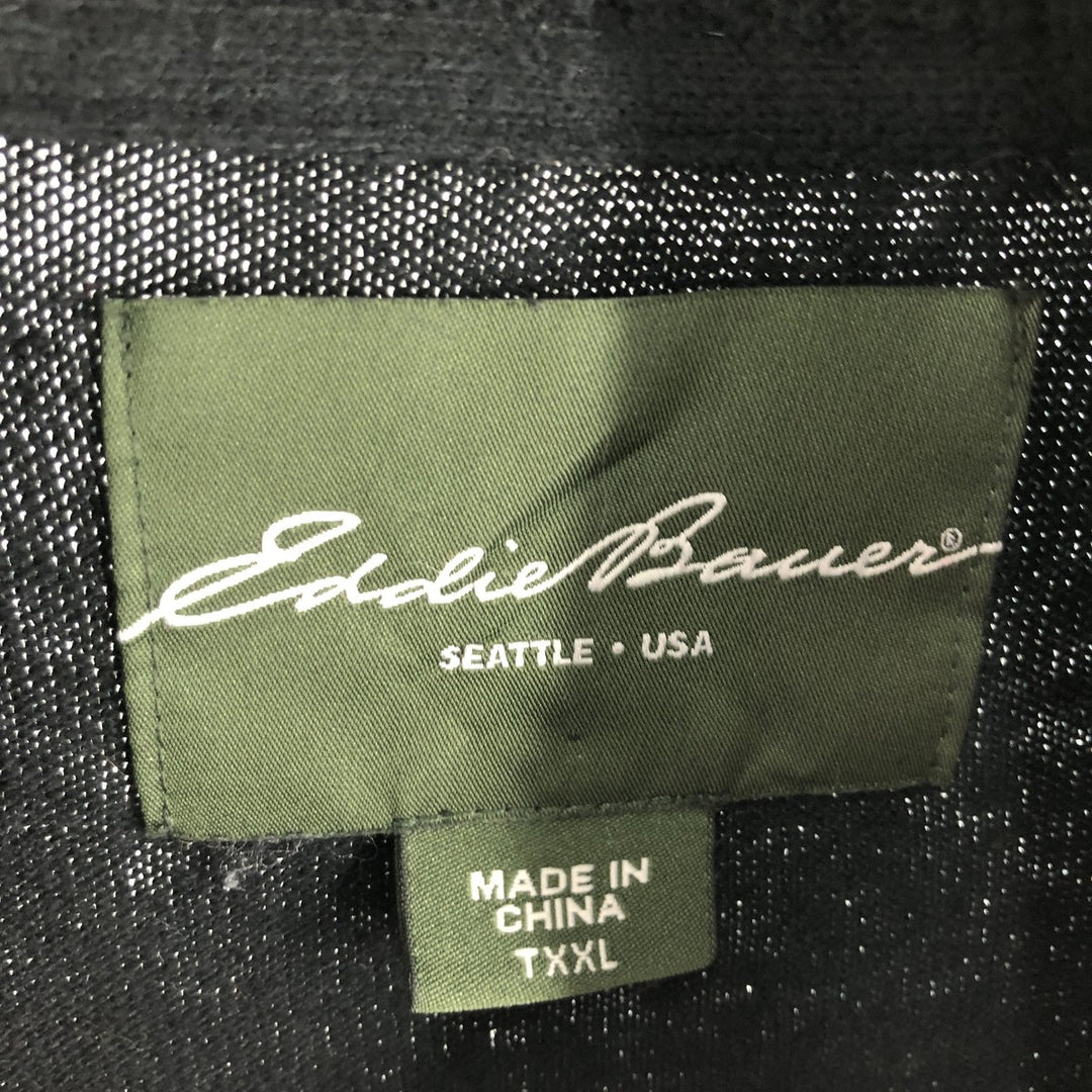 Eddie Bauer Cotton Knit Half-Zip Sweater, Men's XXL cotton black type Vintage Second Hand