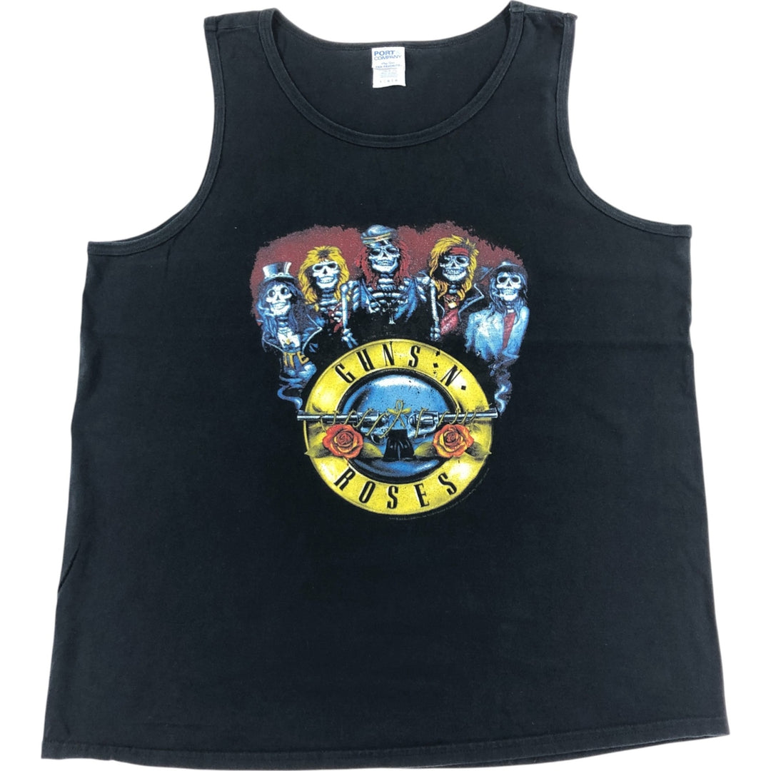PORTandCOMPANY Guns N' Roses Large Print Band T-Shirt Band Tee Men's L size cotton black type Vintage Second Hand