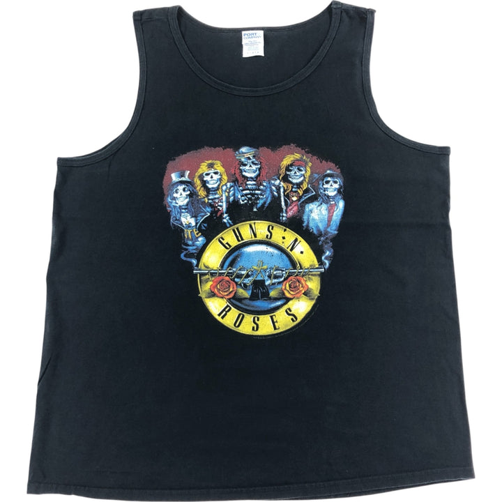 PORTandCOMPANY Guns N' Roses Large Print Band T-Shirt Band Tee Men's L size cotton black type Vintage Second Hand