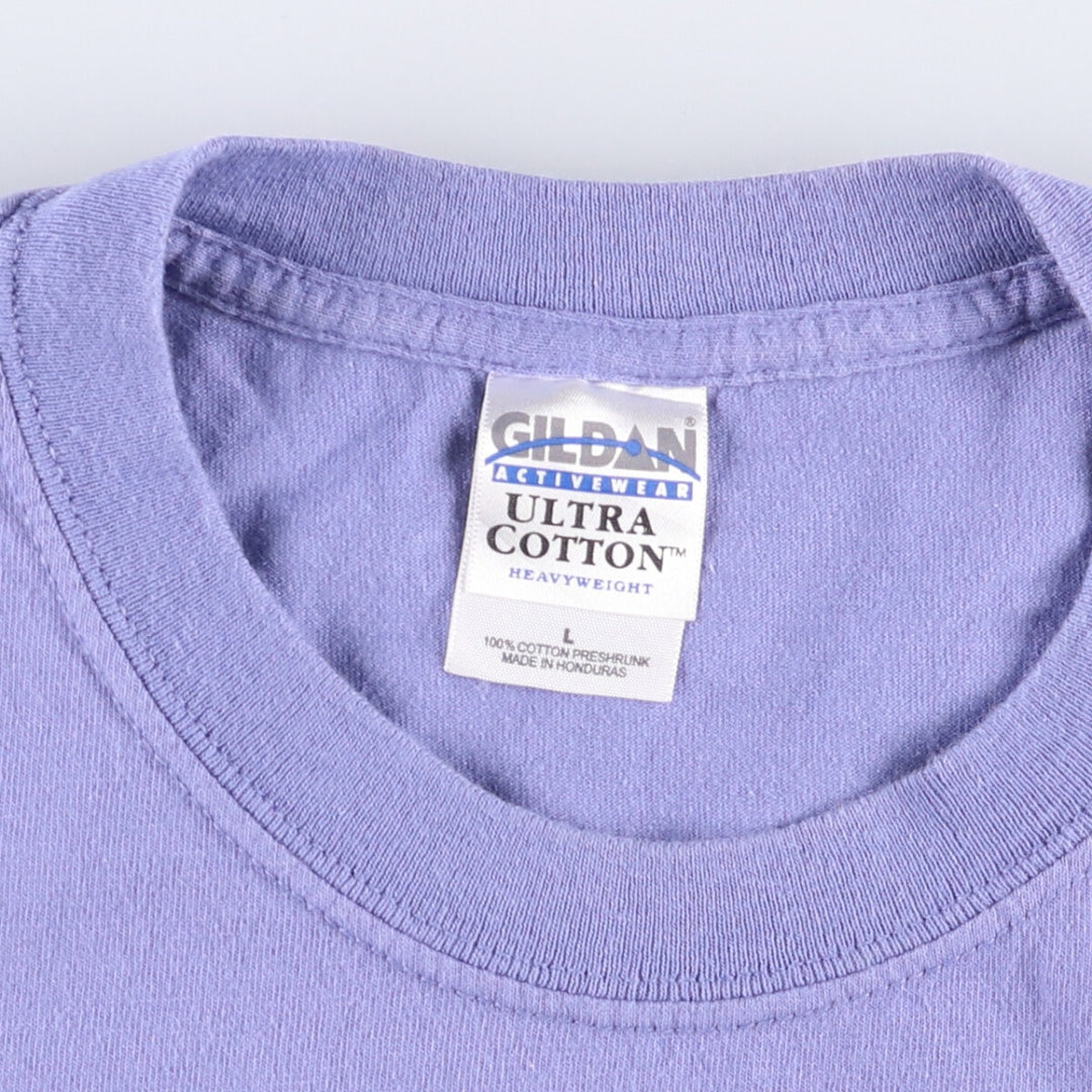 00'S Gildan THE BEATLES Band T-shirt, Band Tee, Men's L size cotton purple type Vintage Second Hand