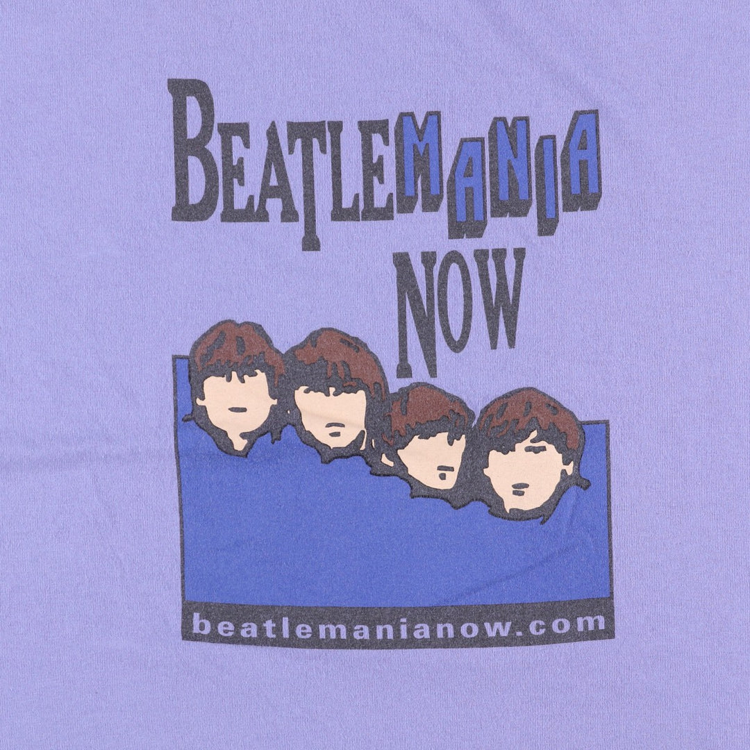 00'S Gildan THE BEATLES Band T-shirt, Band Tee, Men's L size cotton purple type Vintage Second Hand