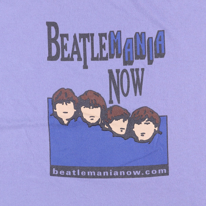 00'S Gildan THE BEATLES Band T-shirt, Band Tee, Men's L size cotton purple type Vintage Second Hand