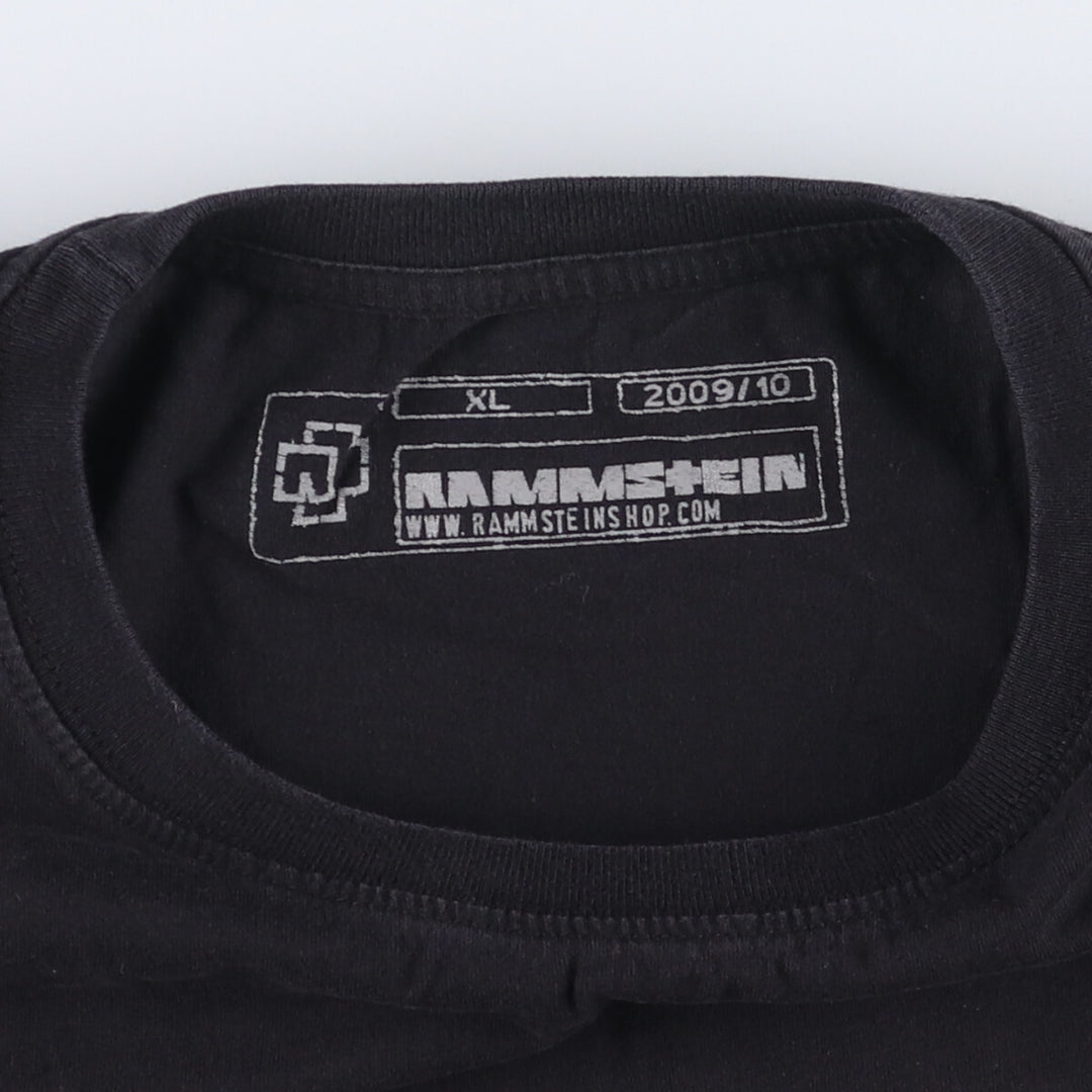 00's RAMMSTEIN Rammstein band T-shirt, men's XL size cotton black type Vintage Second Hand