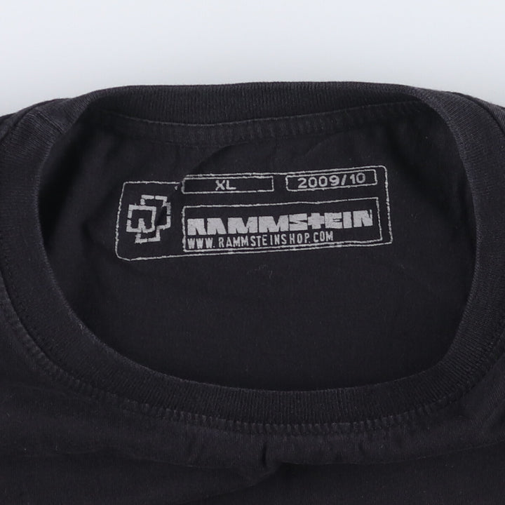 00's RAMMSTEIN Rammstein band T-shirt, men's XL size cotton black type Vintage Second Hand