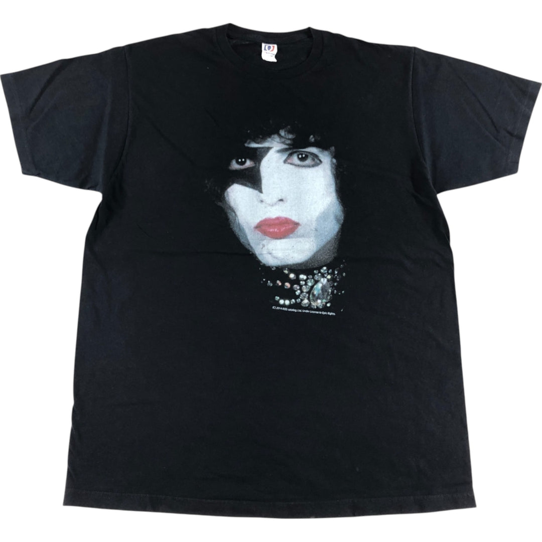 Optima Kiss Band T-shirt, Men's L size cotton black type Vintage Second Hand