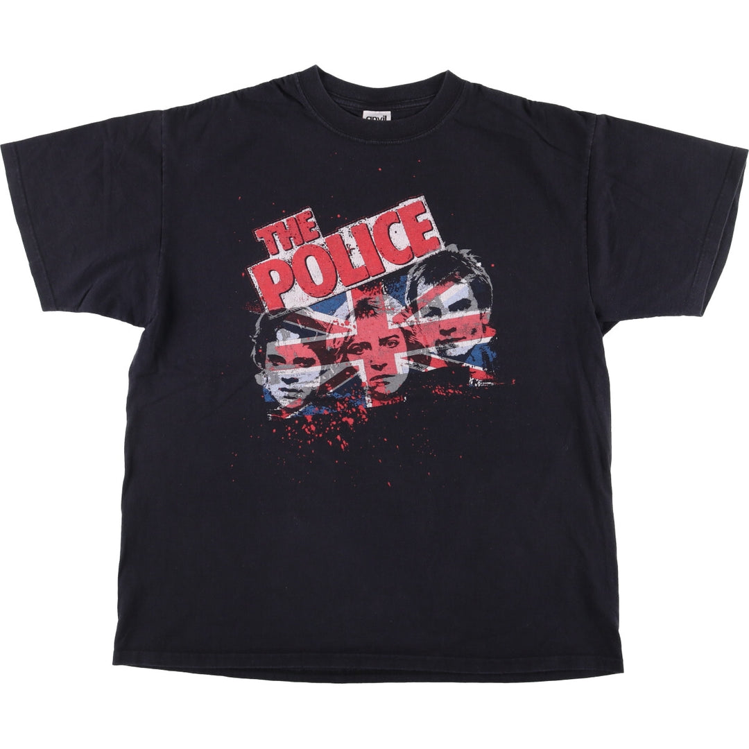 00'S Anvil THE POLICE Band T-shirt, Band T, Men's XL size cotton black type Vintage Second Hand