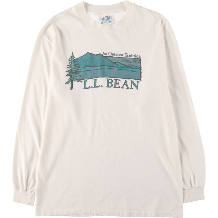 90'S ARTFORMS LLBean Long Sleeve T-Shirt, Made in USA, Men's Size Medium, Vintage cotton white type Vintage Second Hand