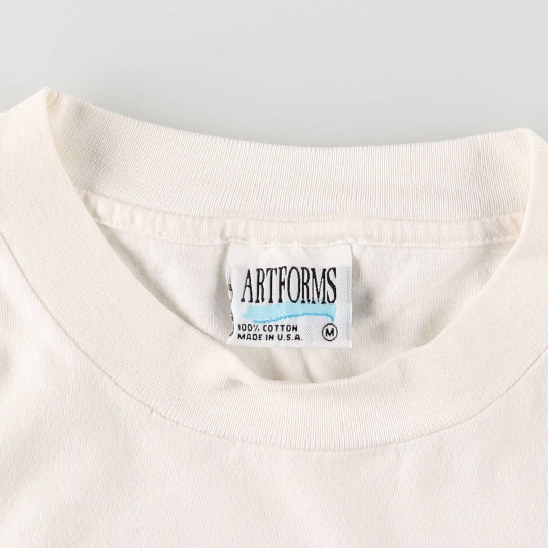90'S ARTFORMS LLBean Long Sleeve T-Shirt, Made in USA, Men's Size Medium, Vintage cotton white type Vintage Second Hand
