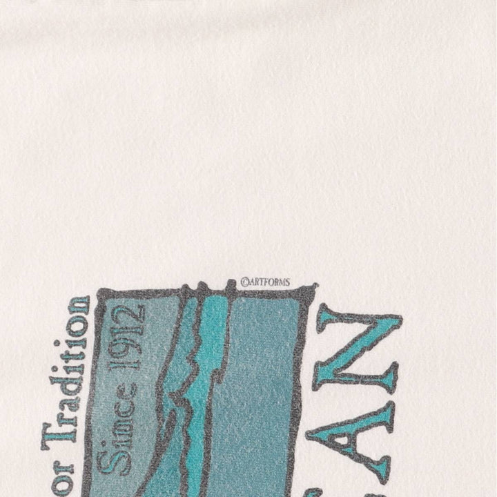 90'S ARTFORMS LLBean Long Sleeve T-Shirt, Made in USA, Men's Size Medium, Vintage cotton white type Vintage Second Hand