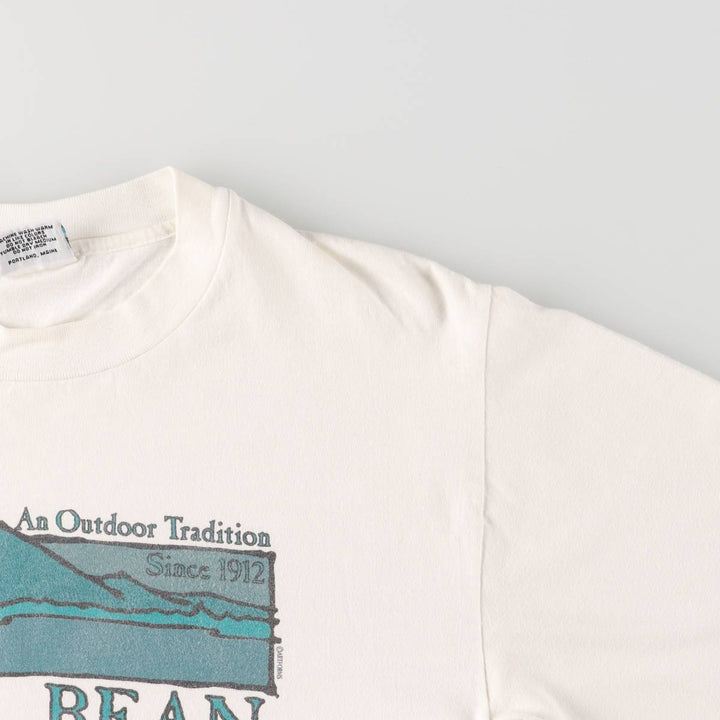90'S ARTFORMS LLBean Long Sleeve T-Shirt, Made in USA, Men's Size Medium, Vintage cotton white type Vintage Second Hand
