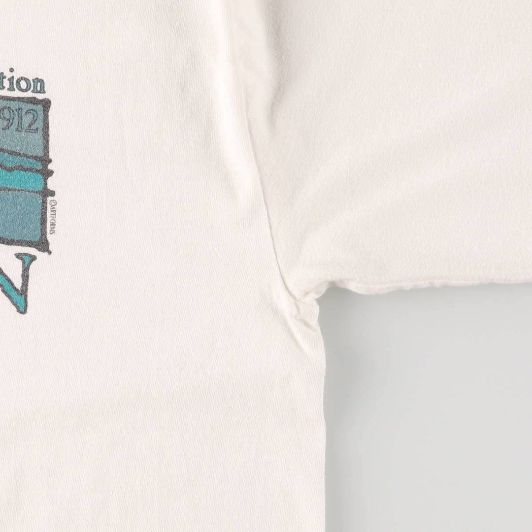 90'S ARTFORMS LLBean Long Sleeve T-Shirt, Made in USA, Men's Size Medium, Vintage cotton white type Vintage Second Hand