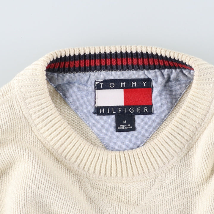 90s~ Tommy Hilfiger Cotton Knit Sweater Men's M Size Vintage /eaa502022