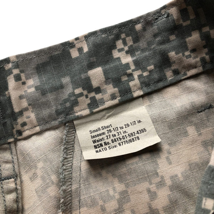 00'S US military genuine camouflage pattern ACU digital camo military cargo pants combat pants made in USA small-short men's size S equivalent /eaa502144