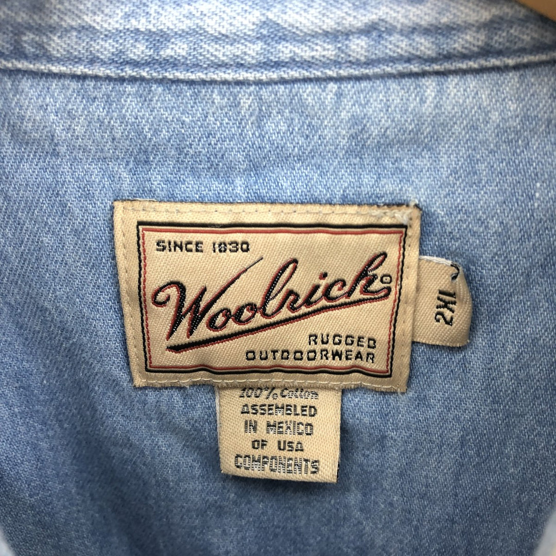 00'S WOOLRICH Long Sleeve Denim Shirt Men's XXL /eaa502211