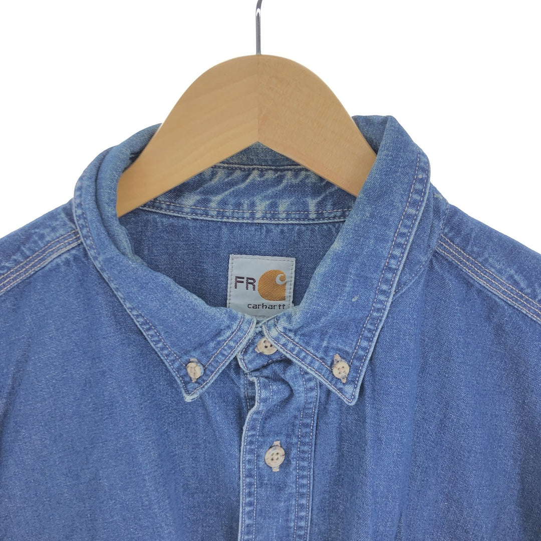 Carhartt FR Series Long Sleeve Button-Down Denim Shirt Men's XL /eaa502212