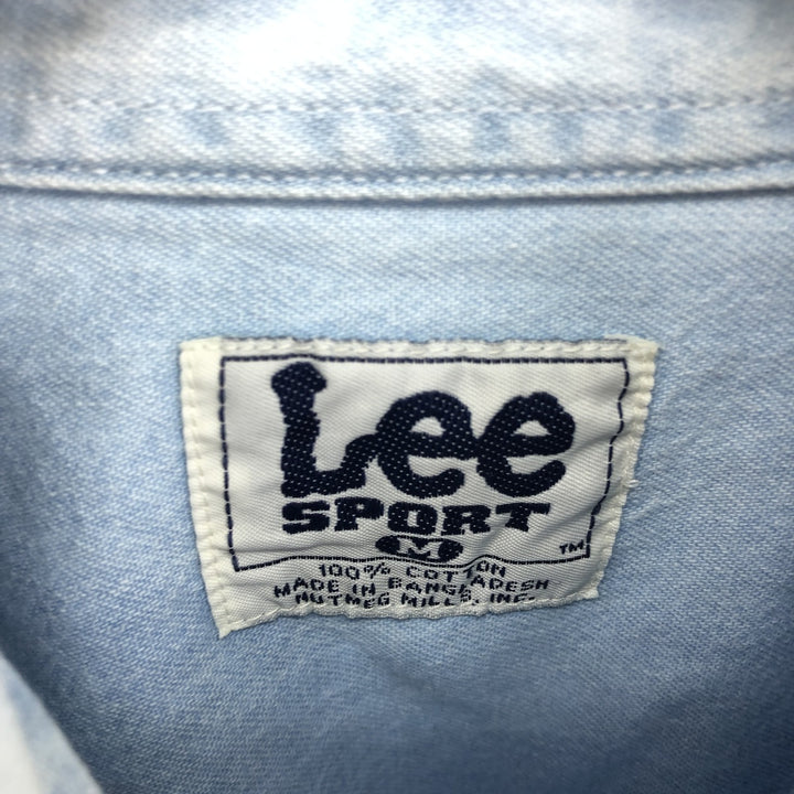 90s~00'S Lee SPORT Long Sleeve Button Down Denim Shirt Men's XL Vintage /eaa502223