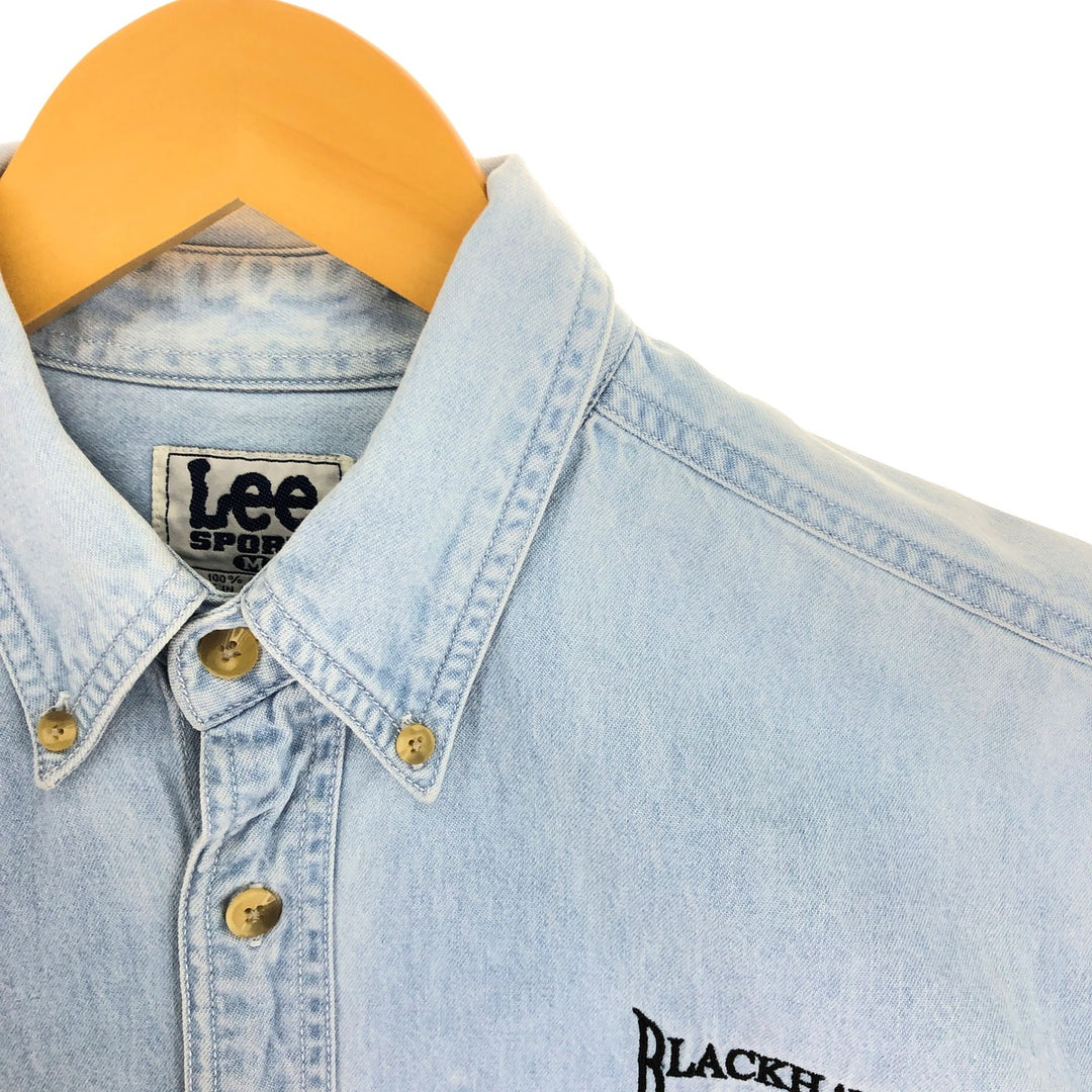 90s~00'S Lee SPORT Long Sleeve Button Down Denim Shirt Men's XL Vintage /eaa502223