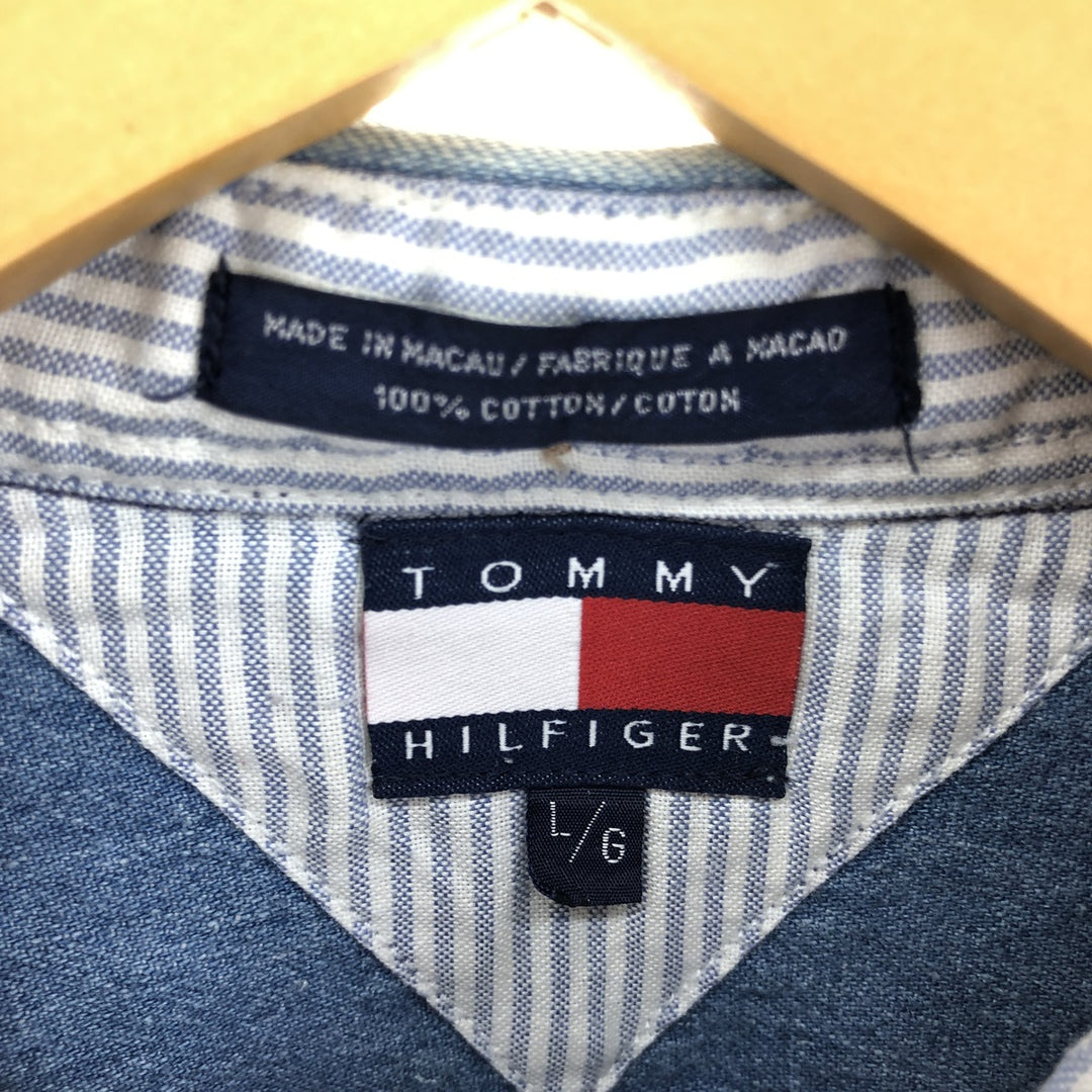 90s~ Tommy Hilfiger Long Sleeve Button Down Denim Shirt Men's Size L Vintage /eaa502225