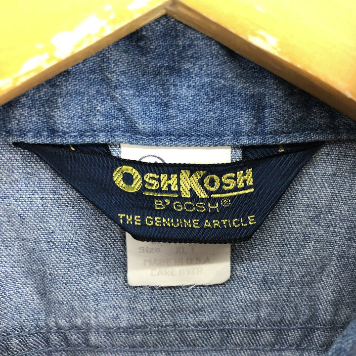 80'S Osh Kosh long sleeve button down denim shirt made in USA, men's XL equivalent, vintage /eaa502227