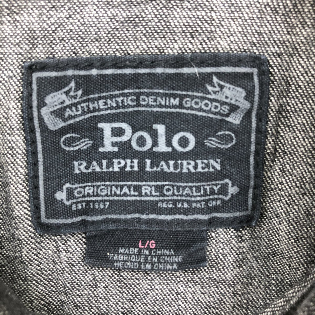 Ralph Lauren POLO RALPH LAUREN Long Sleeve Black Denim Western Shirt Men's L /eaa502241