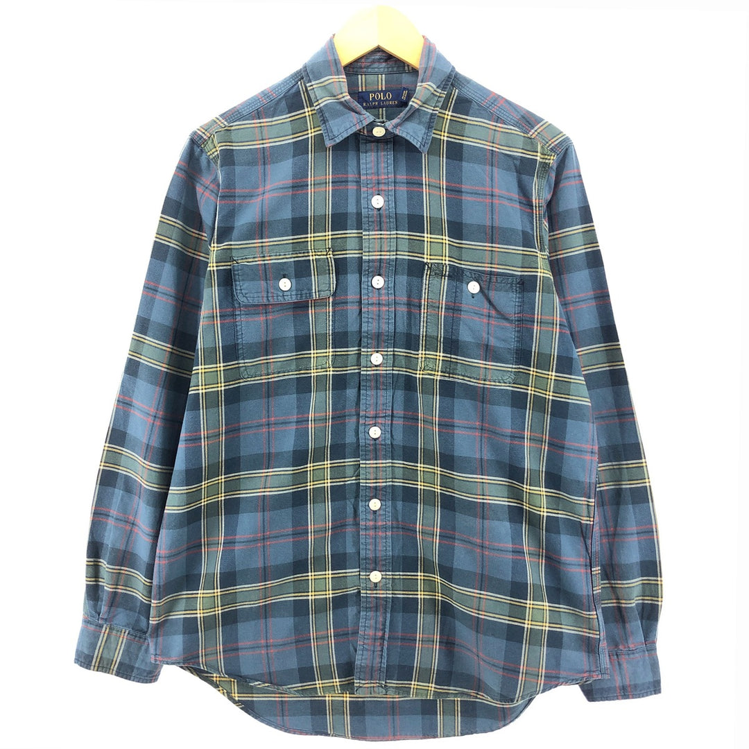 POLO RALPH LAUREN One-point long-sleeve button-down check shirt, men's size M / eaa502254