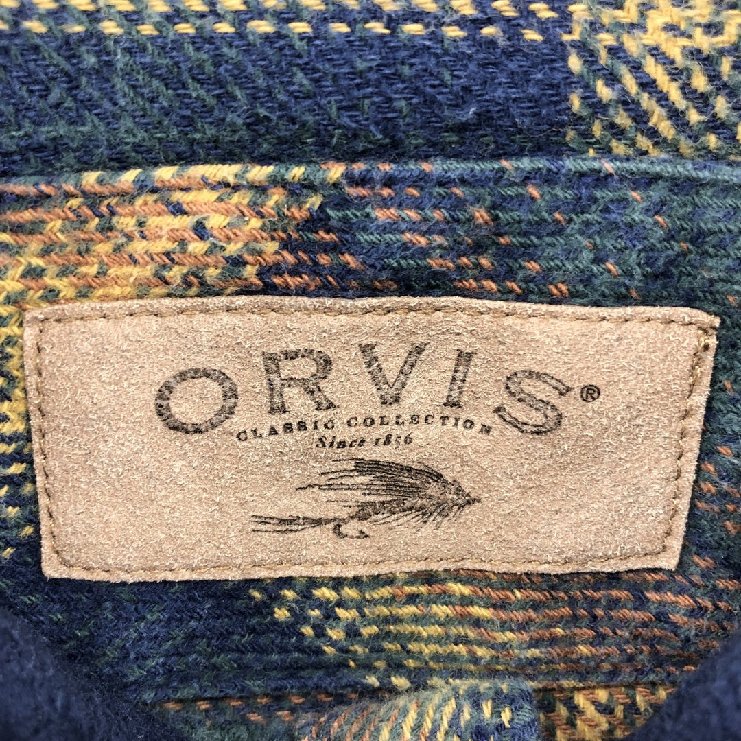 00'S ORVIS CLASSIC COLLECTION Long Sleeve Ombre Check Heavy Flannel Check Shirt Men's XL /eaa502266