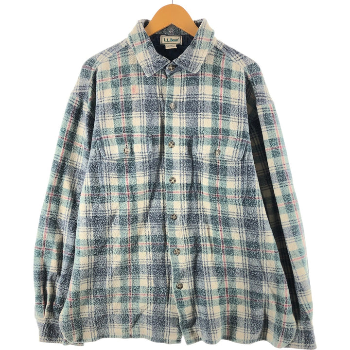 80'S LLBean Long Sleeve Flannel Check Shirt Men's Size L Vintage /eaa502297