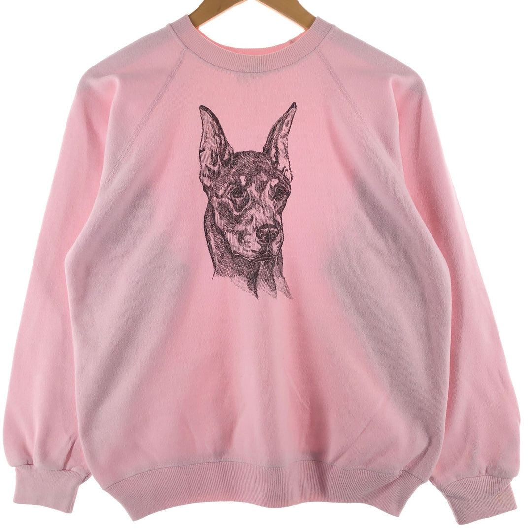 80'S Hanes Dog Print Animal Sweatshirt Trainer Made in USA Men's M Size Vintage /eaa502386