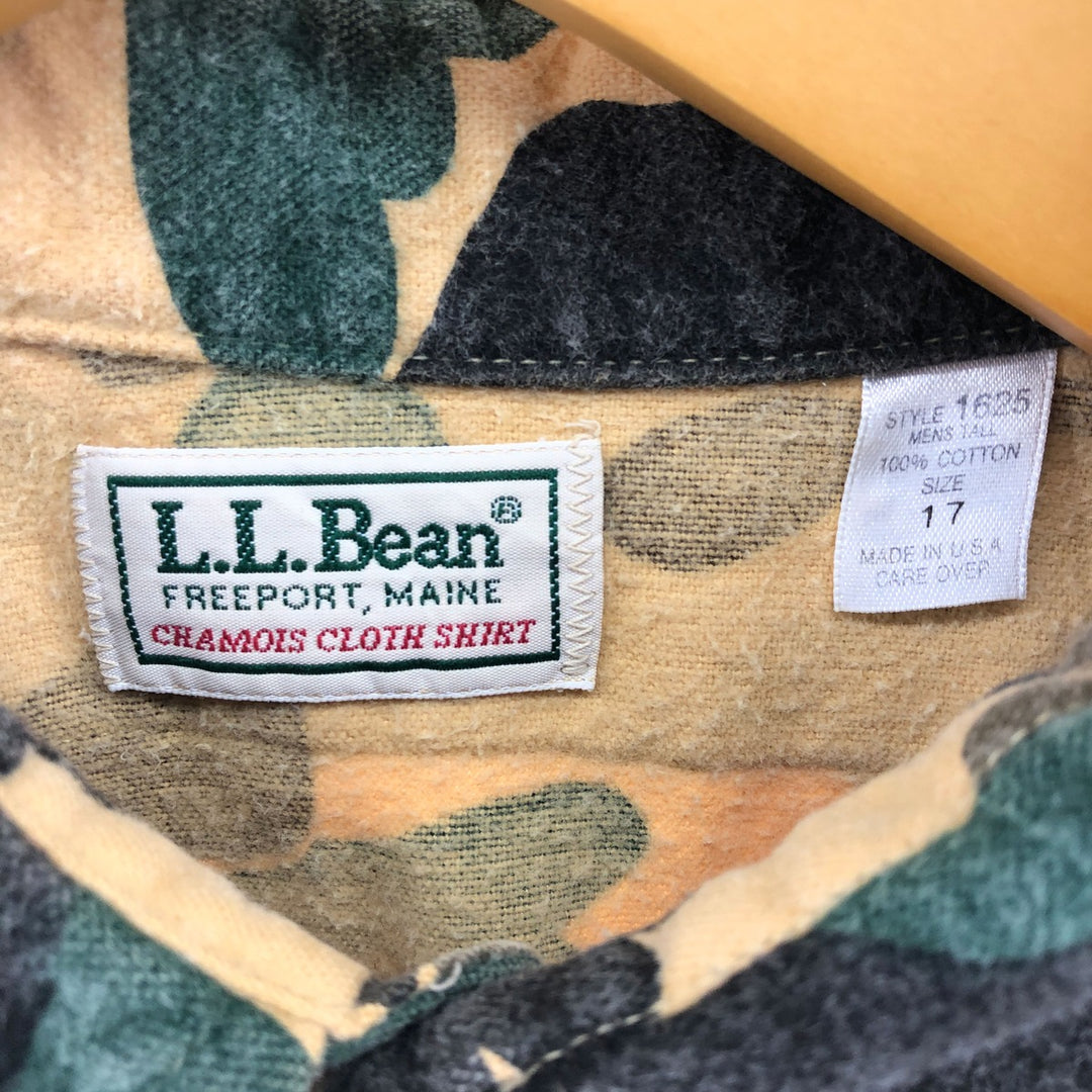 80'S LL Bean Camouflage Pattern Duck Hunter Camo Long Sleeve Printed Flannel Check Shirt Made in USA Men's XXL Vintage /eaa502437