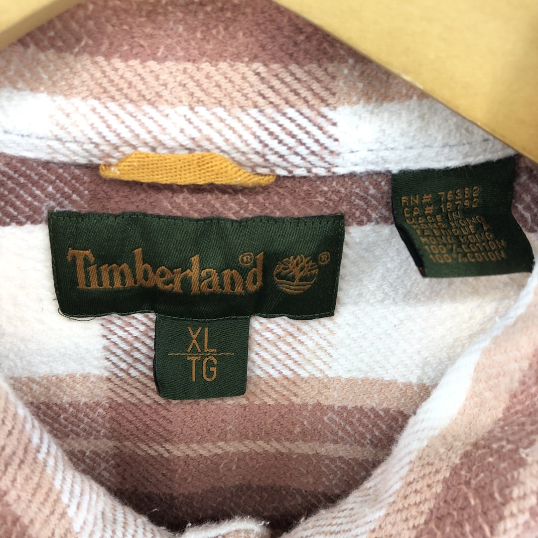 90'S Timberland Long Sleeve Heavy Flannel Check Shirt Men's XL Vintage /eaa502445