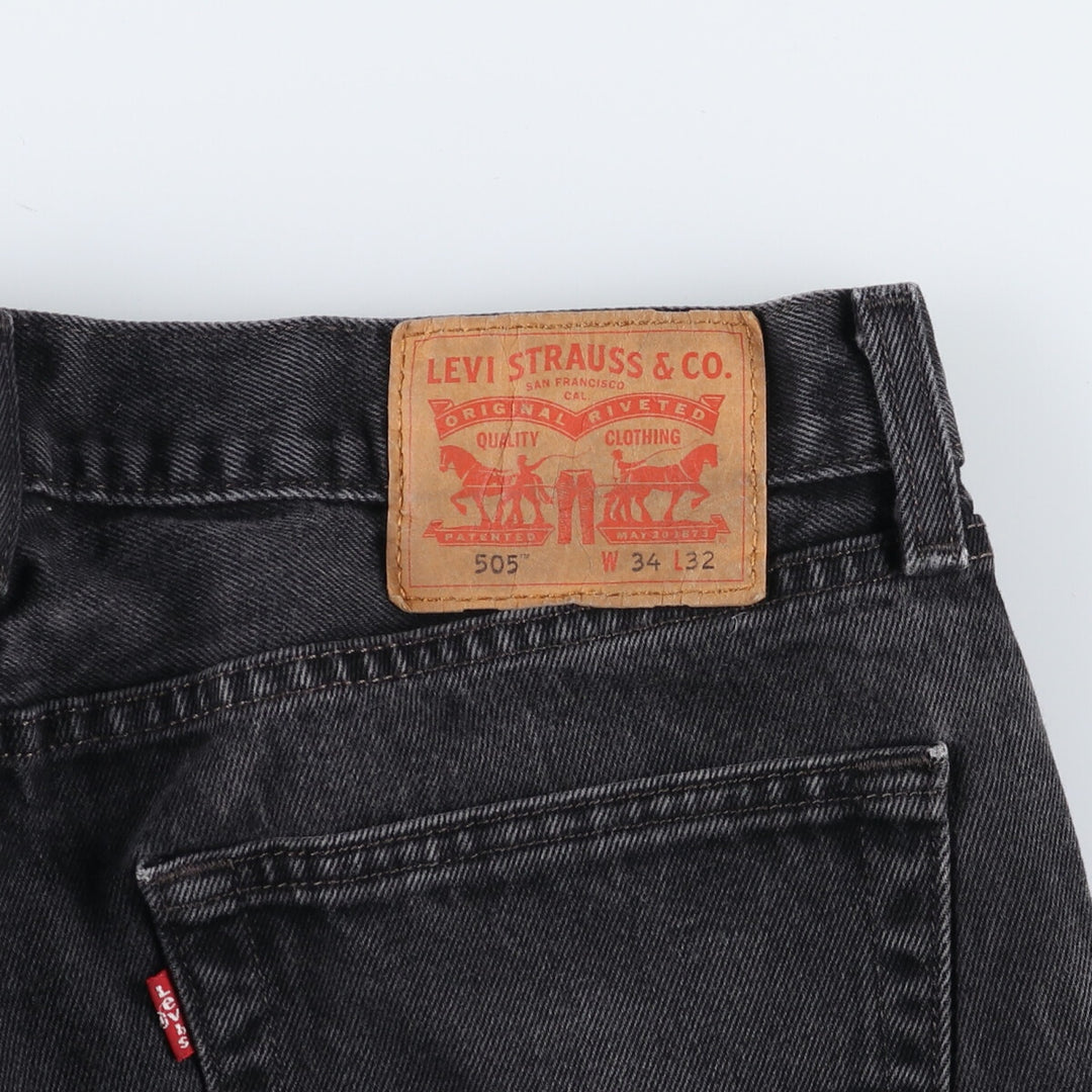 Levi's 505 Black Denim Tapered Denim Pants Men's W35 equivalent / eaa502559