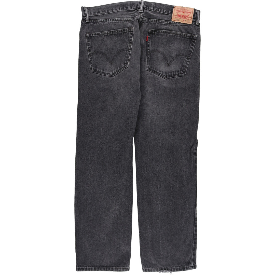 Levi's 505 STRAIGHT FIT Black Denim Tapered Denim Pants Men's W37 equivalent / eaa502570