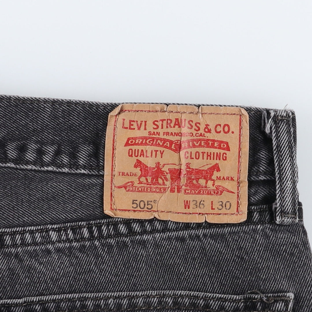 Levi's 505 STRAIGHT FIT Black Denim Tapered Denim Pants Men's W37 equivalent / eaa502570