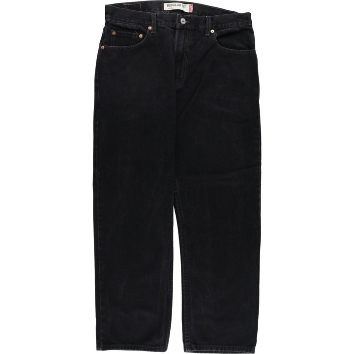 00'S Levi's 505 REGULAR FIT black denim tapered denim pants for men, size w34 / eaa502576