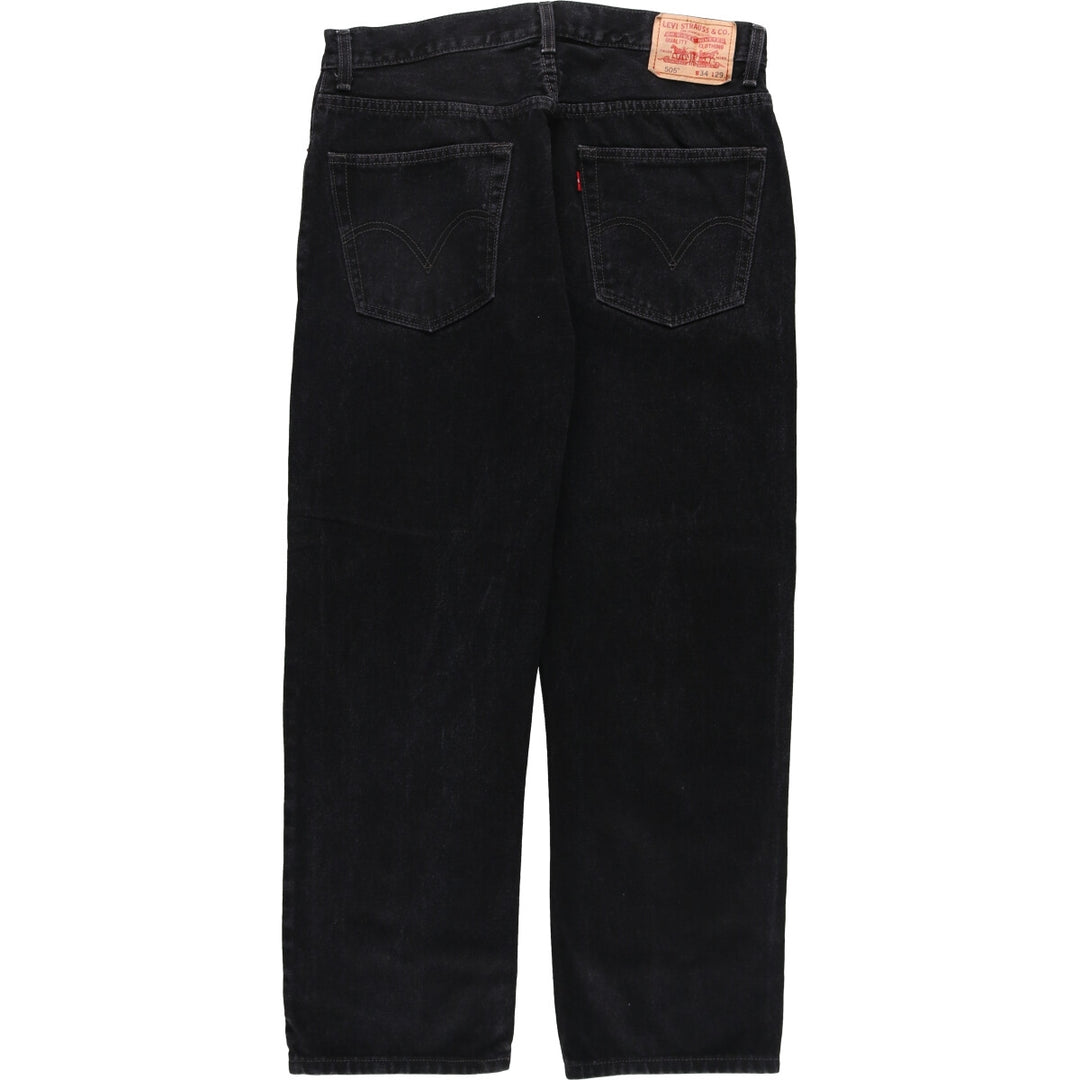 00'S Levi's 505 REGULAR FIT black denim tapered denim pants for men, size w34 / eaa502576