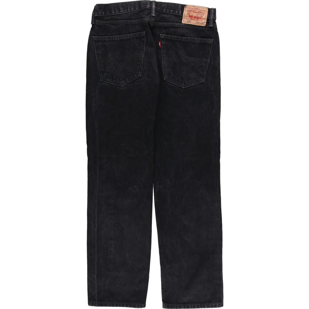 Levi's 505 STRAIGHT FIT Black Denim Tapered Denim Pants Men's W32 equivalent / eaa502593