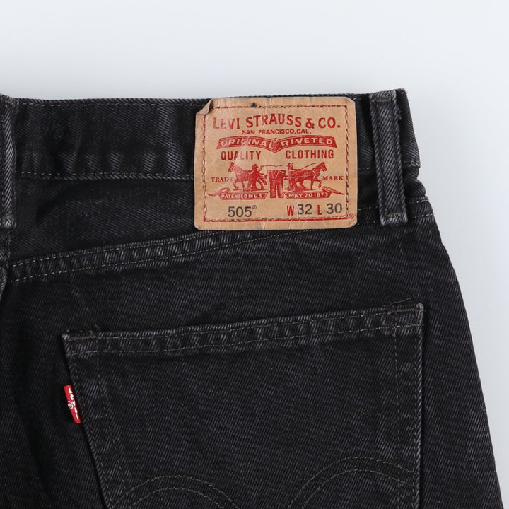 Levi's 505 STRAIGHT FIT Black Denim Tapered Denim Pants Men's W32 equivalent / eaa502593