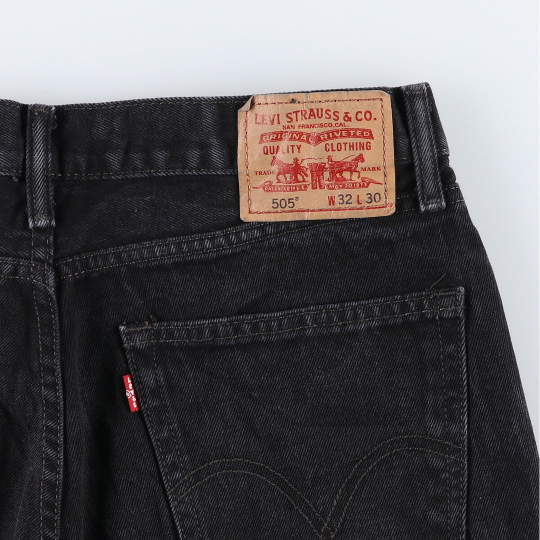 Levi's 505 STRAIGHT FIT Black Denim Tapered Denim Pants Men's W32 equivalent / eaa502593